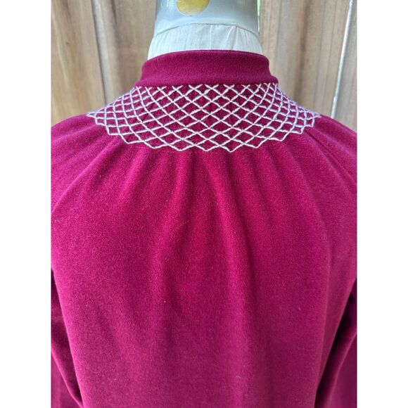 Vintage 70s VANITY FAIR Brushed Soft Cuddly Smocked Zip Front HOUSECOAT S - Picture 5 of 7